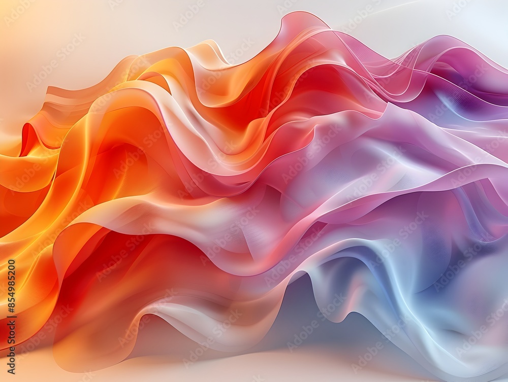 Obraz premium Mesmerizing Abstract Fluid Waves of Prismatic Colors and Graceful Shapes in Digital