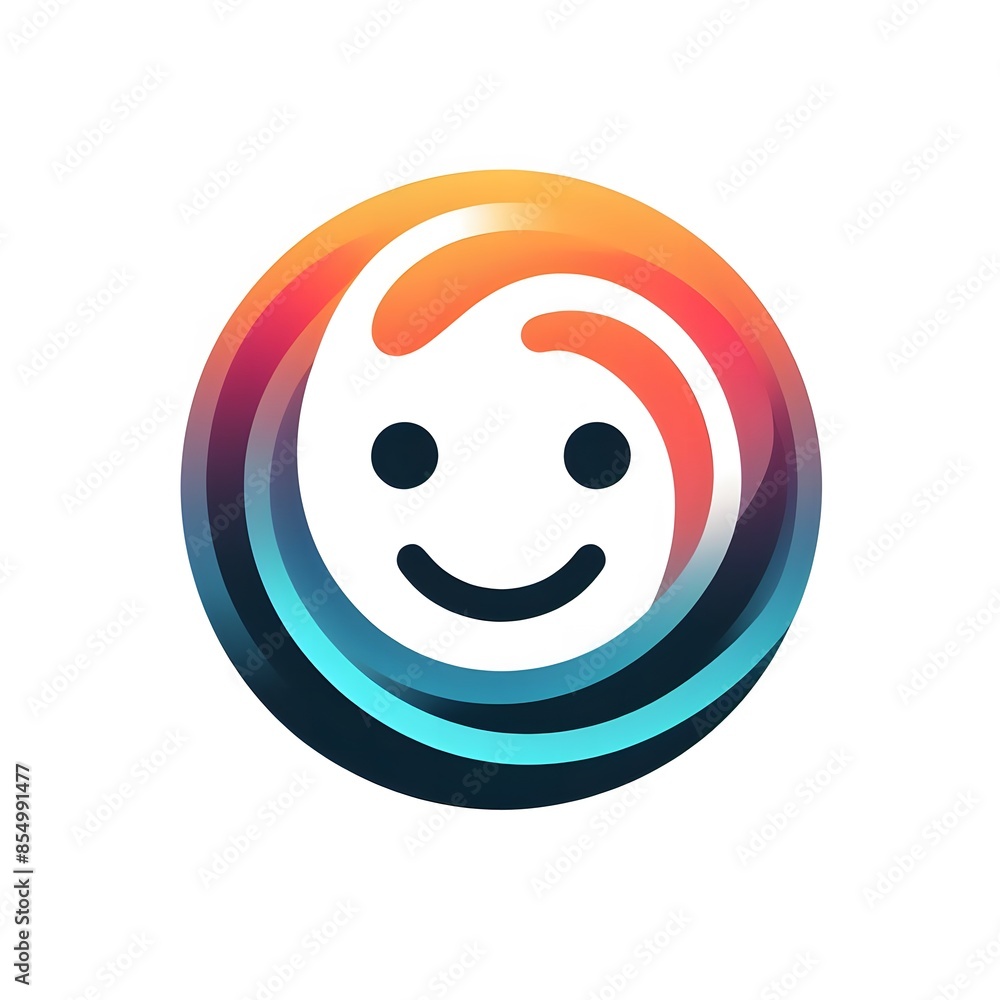 Fototapeta premium AI Generate of Abstract Logo in the Shape of Smile Face. Vector, Logo, Symbol.