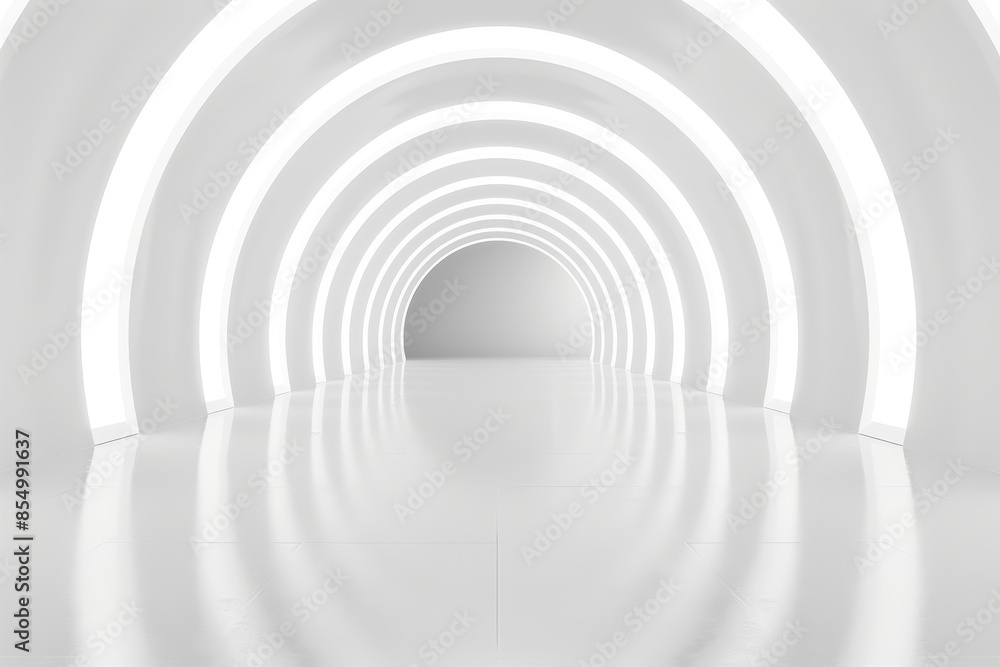 Futuristic empty neon studio corridor with abstract white 3D room light technology, silver road, and modern interior design. Futuristic empty neon studio corridor with abstract white 3D room light technology, silver road, and modern interior design.