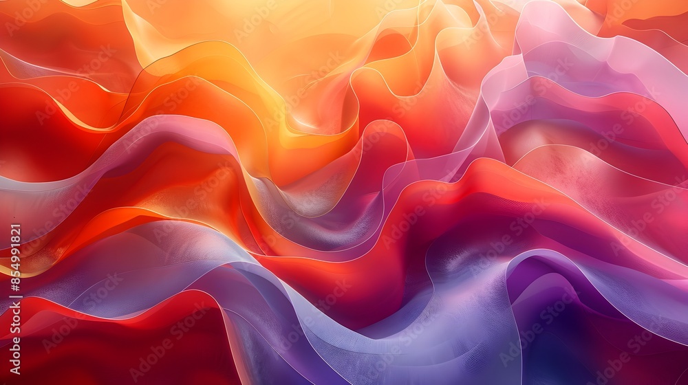 Fototapeta premium Mesmerizing Curving Abstract Lines in Vivid Hues and Organic Structures Digital