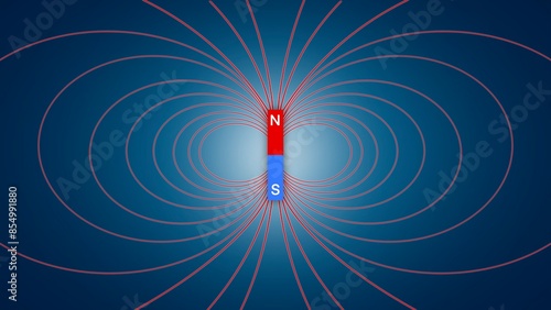 Magnetism physics schemes, polar magnets electromagnetic field, Scientific educational vector format depicting electromagnetic fields and an electromagnetic wave, Educational for school, physics photo