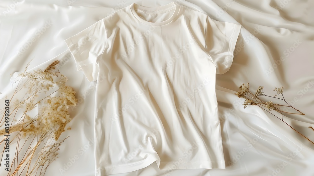 Soft and Cozy Organic White Linen Fabric on Minimalist Background Soft and Cozy Organic White Linen Fabric on Minimalist Background