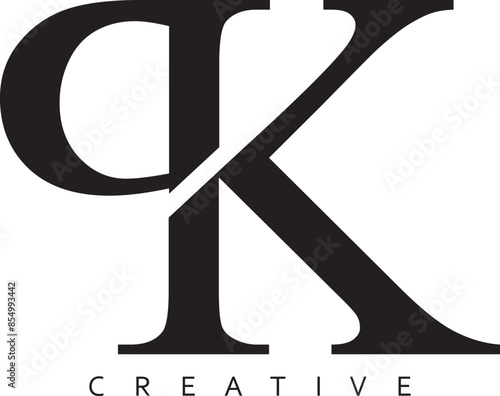 PK or KP letter modern logo design