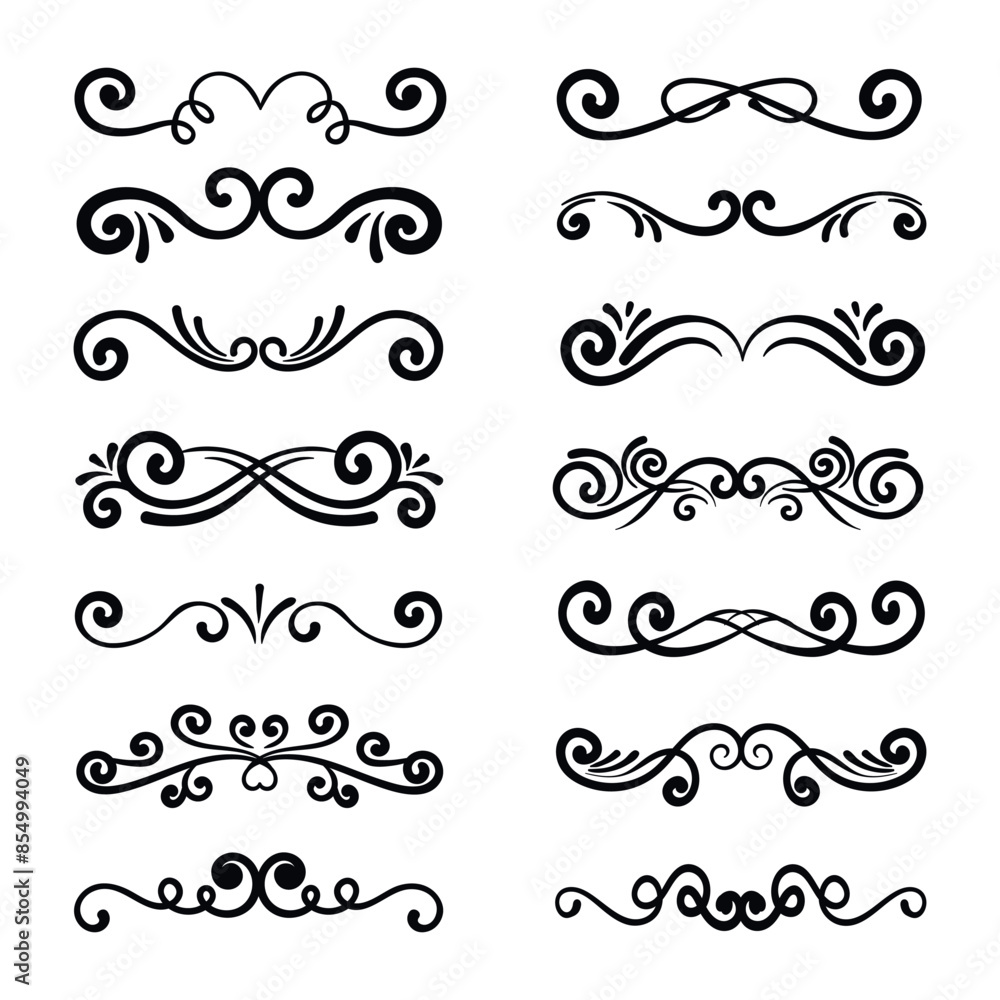 Decorative swirls and text dividers collection. Wedding ornamental design elements Decorative swirls and text dividers collection. Wedding ornamental design elements