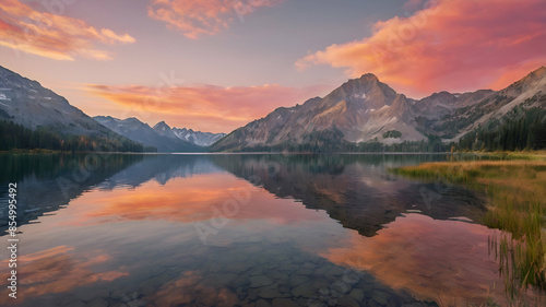 sunset over the lake