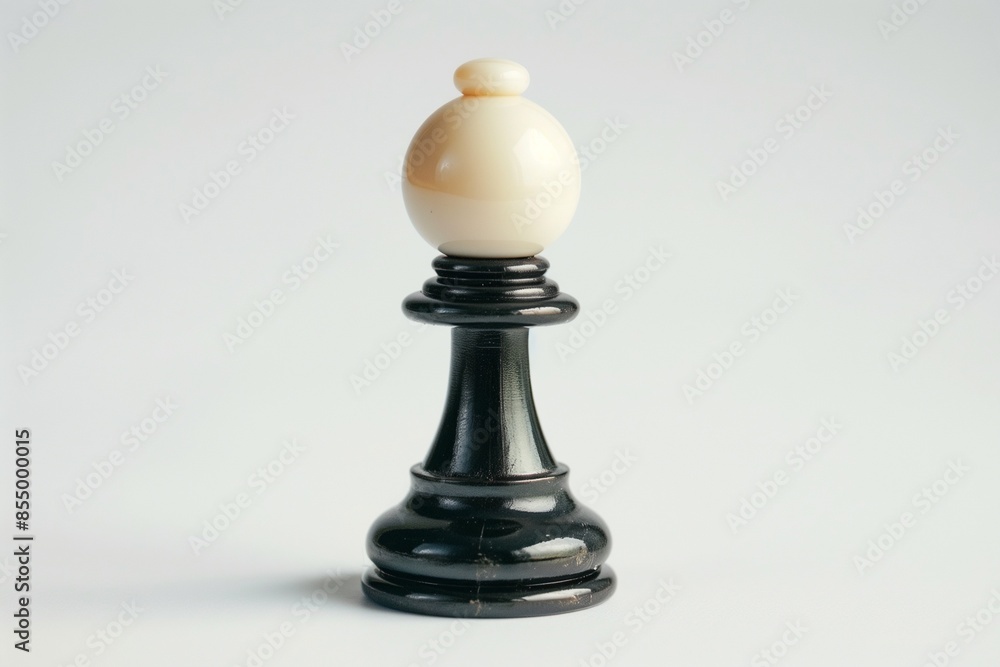 Single Chess Pawn Isolated on White Background Symbolizing Potential Single Chess Pawn Isolated on White Background Symbolizing Potential