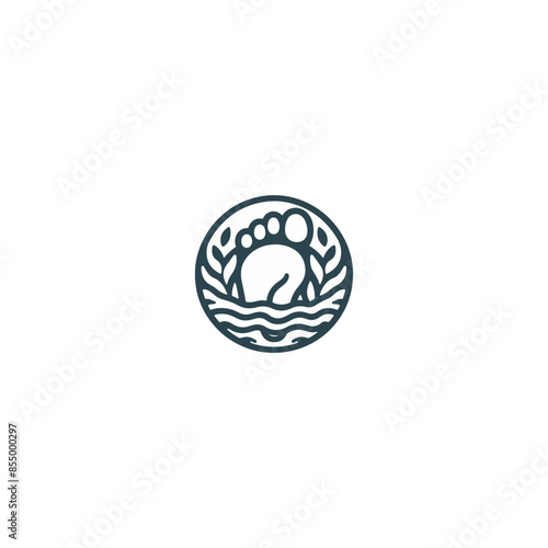 foot care logo, foot spa logo, footcare clinic logo, podiatry Reflexology logo design, Foot and ankle, Ankle and green branch with leaves vector design.