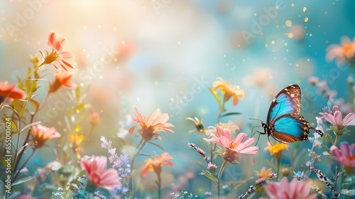 Wallpaper Mural butterfly and flowers Torontodigital.ca