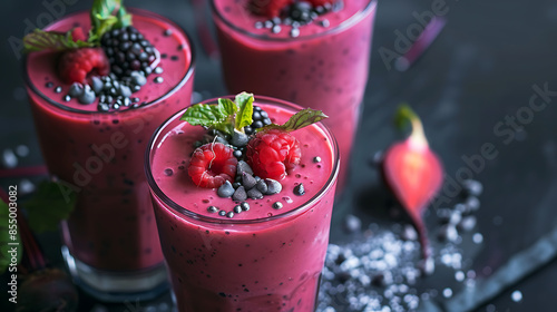 Beetroot smothie in glass, healthy drink