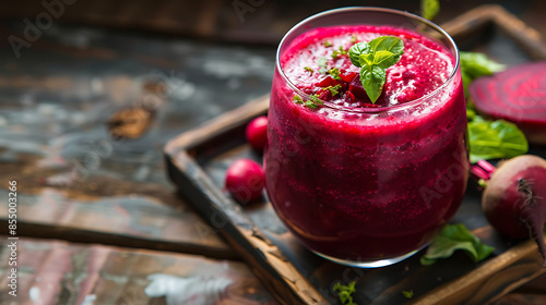 Beetroot smothie in glass, healthy drink