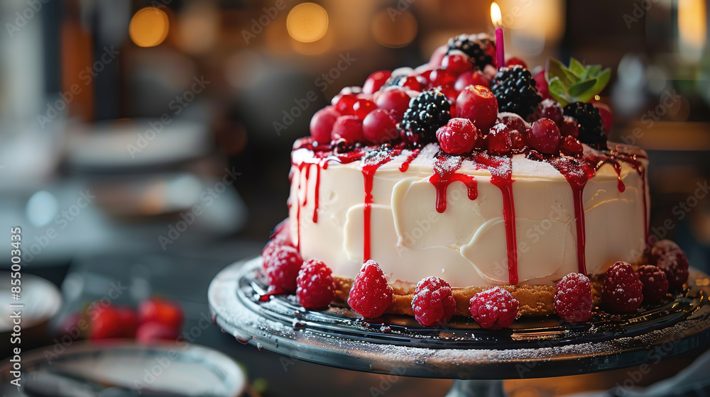 Exquisite Classics Party Cake with Vibrant Decorations Exquisite Classics Party Cake with Vibrant Decorations