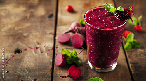 Beetroot smothie in glass, healthy drink