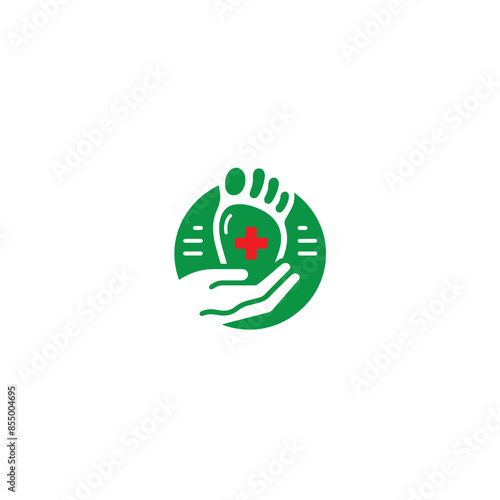 foot care logo, foot spa logo, footcare clinic logo, podiatry Reflexology logo design, Foot and ankle, Ankle and green branch with leaves vector design.