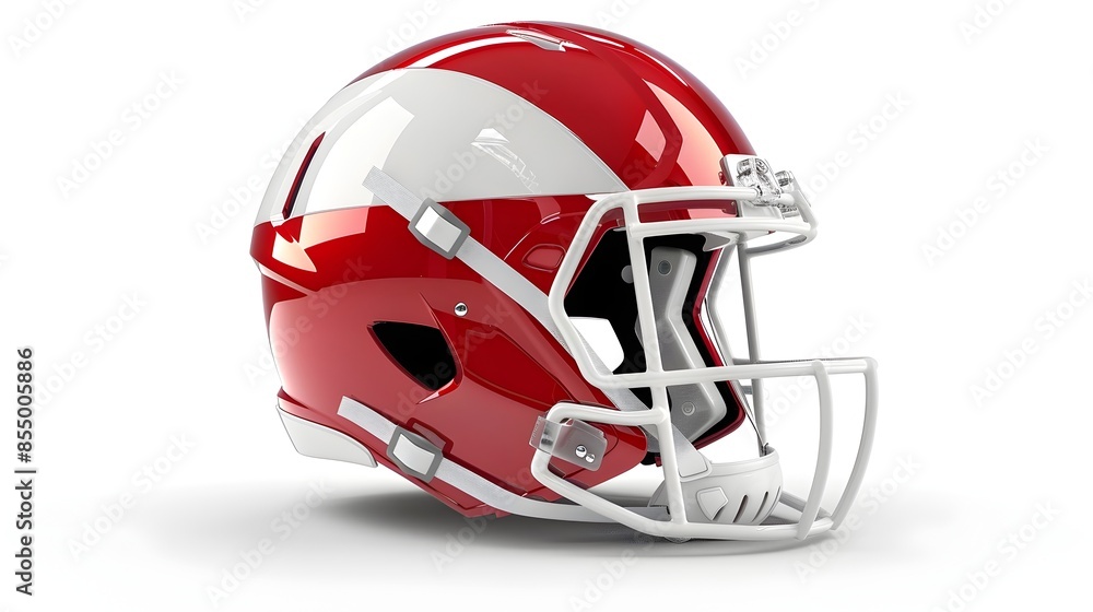 Dynamic Football Helmet Clipart in Red and White Isolated on White Background Dynamic Football Helmet Clipart in Red and White Isolated on White Background