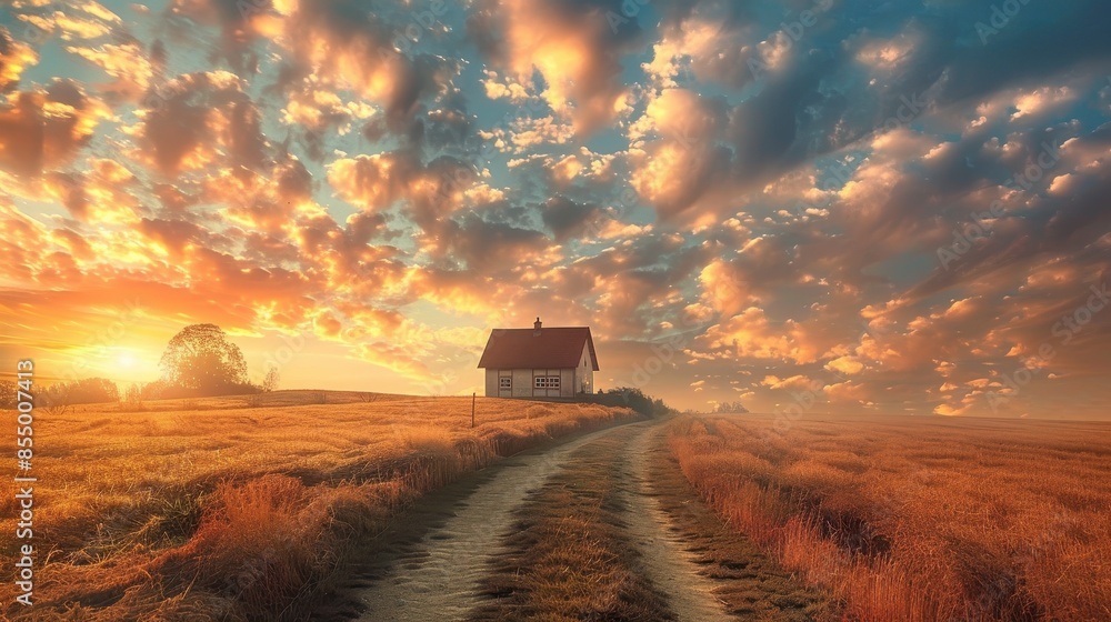 Fototapeta premium Traditional house with fresh view