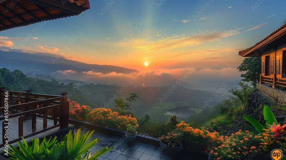 Fototapeta premium Traditional house with fresh view