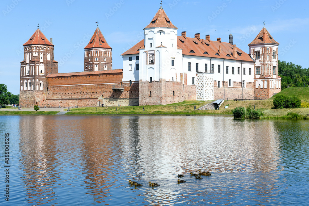 View at the castle of Mir in Belarus View at the castle of Mir in Belarus