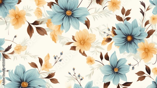 Floral seamless pattern can be used for wallpaper, textile printing, cards. hand drawn summer collection pictures