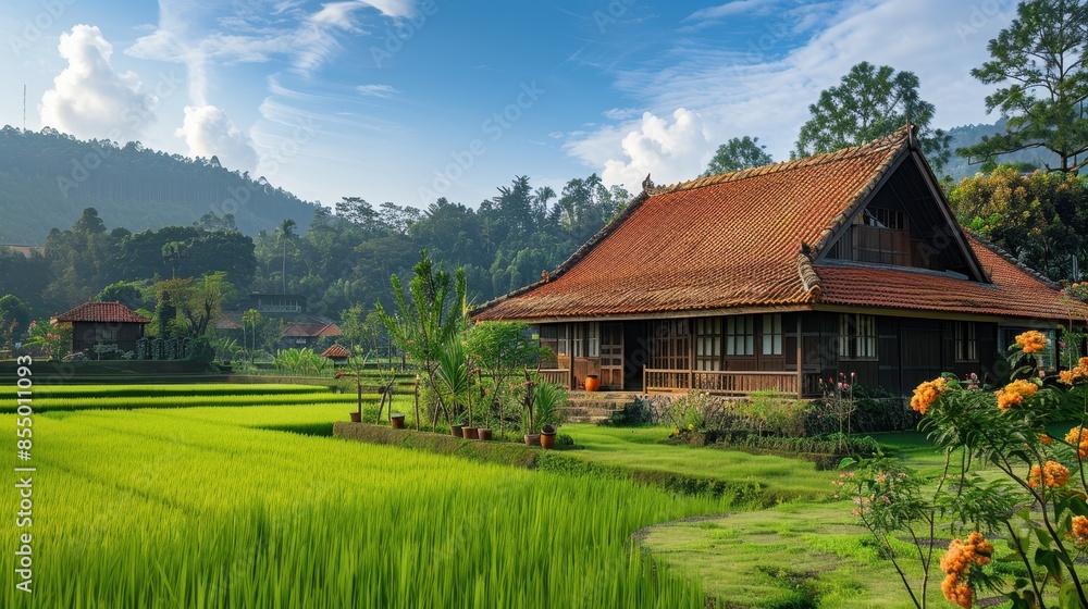 Fototapeta premium Traditional house with fresh view