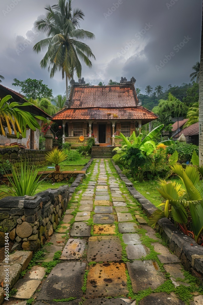 Fototapeta premium Traditional house with fresh view