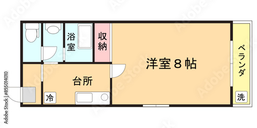 マンションやアパートなど住宅の間取り図のイラスト素材
