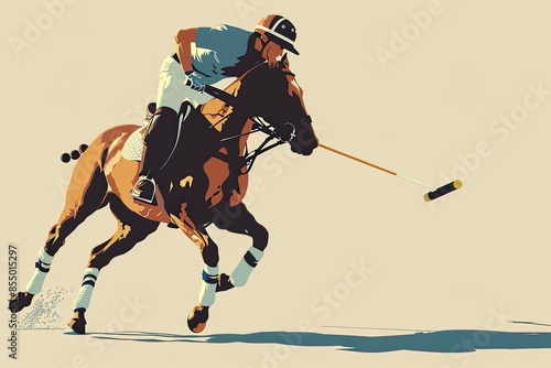 Abstract Polo Player in Action photo