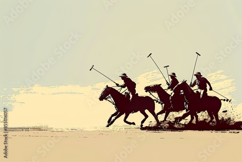 Abstract Polo Player in Action