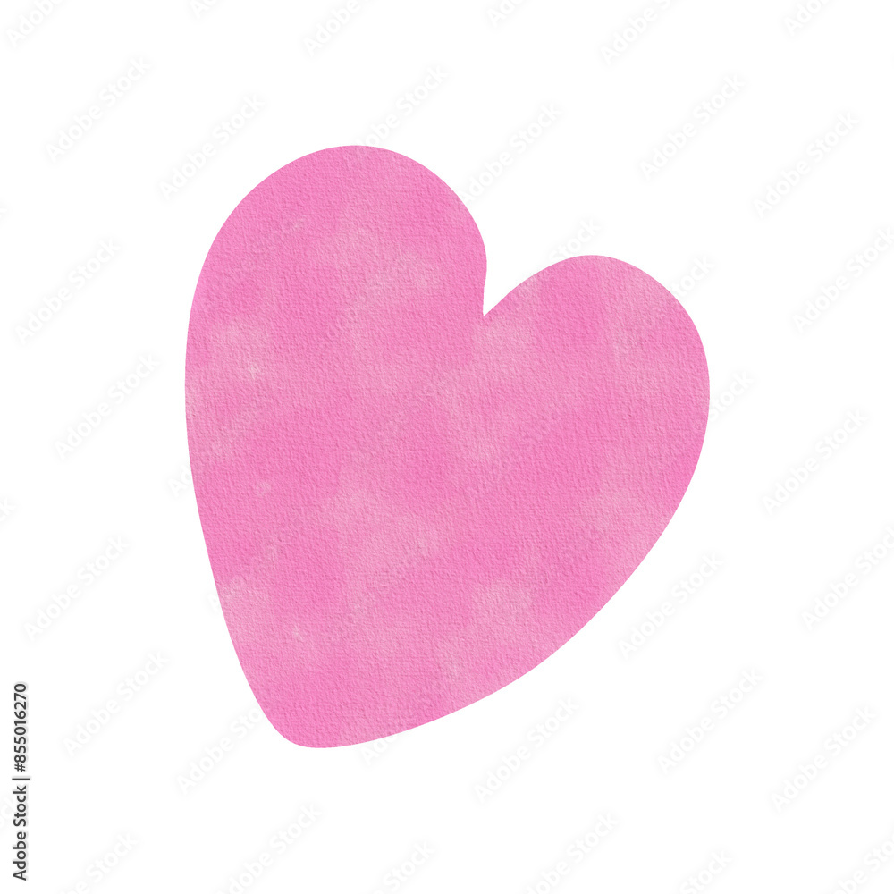 Watercolor illustration of a pink heart isolated on a white background. Watercolor illustration of a pink heart isolated on a white background.