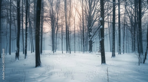 Winter Trees in the Forest