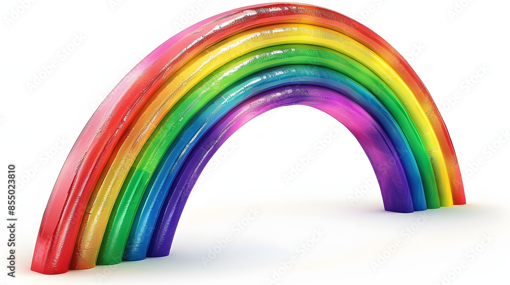 Fototapeta premium 3d Rainbow isolated on white background. Weather Phenomenon Concept. 3d illustration