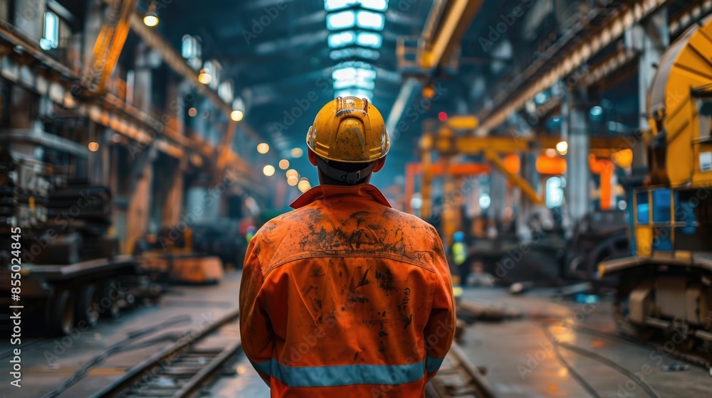 Photograph showcasing the inner workings of a heavy industry workshop featuring a vast array of large scale machinery equipment Photograph showcasing the inner workings of a heavy industry workshop featuring a vast array of large scale machinery equipment
