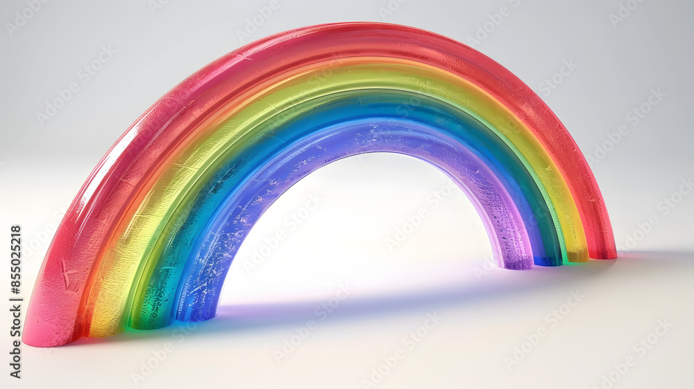 Fototapeta premium 3d Rainbow isolated on white background. Weather Phenomenon Concept. 3d illustration