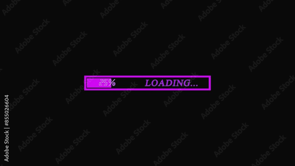 Purple loading bar and loading animation ,0 to 100% . Purple loading bar and loading animation ,0 to 100% .