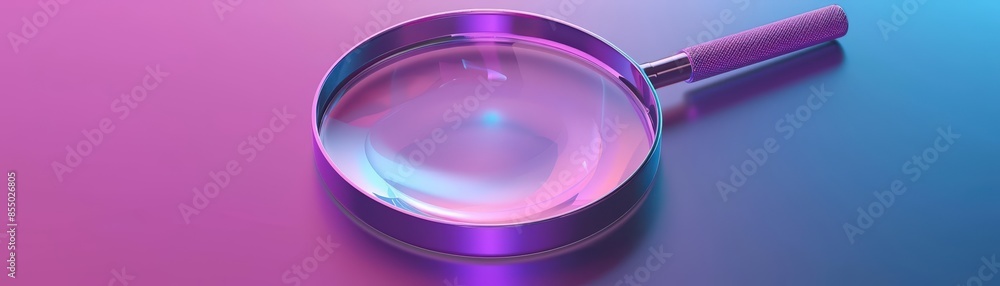 A 3D magnifying glass icon for representing search, investigation, or focus A 3D magnifying glass icon for representing search, investigation, or focus