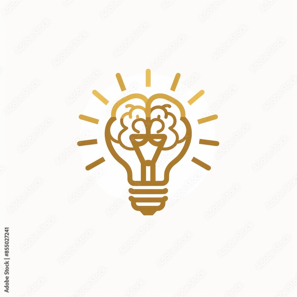 Creative idea flat line icon. Brain in lightbulb vector illustration. Thin sign of innovation, solution, education logo. Creative idea flat line icon. Brain in lightbulb vector illustration. Thin sign of innovation, solution, education logo.