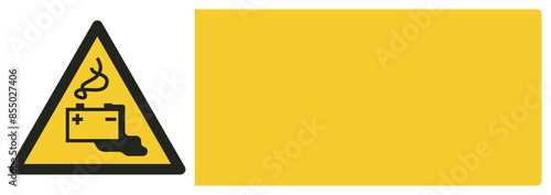 ISO warning safety signs_warning ; battery charging your custom message here landscape size 1/2 a4,a3,a2,a1