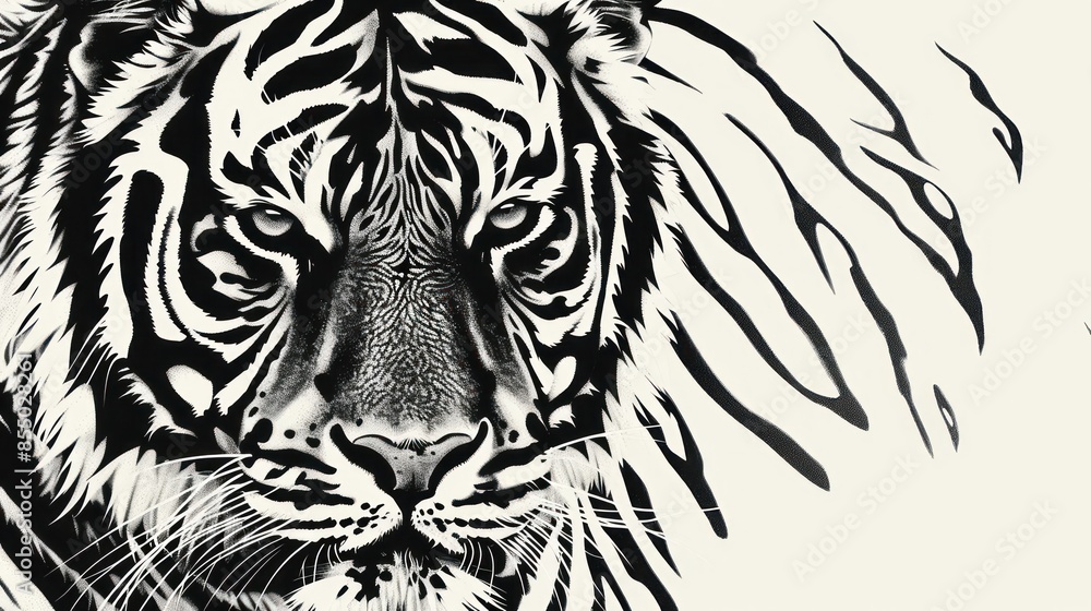 black and white tiger face black and white tiger face
