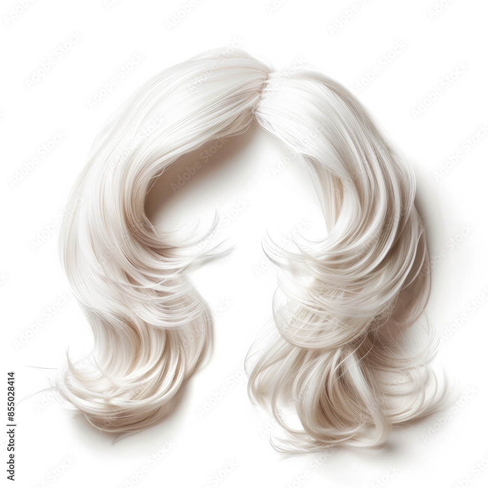Wig for women, long hair, isolated on white background Generative AI Wig for women, long hair, isolated on white background Generative AI