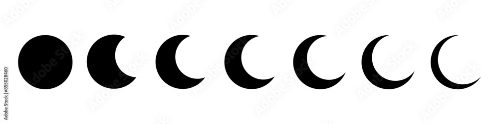 Vector Moon Phases isolated on white. Moon shapes for design. Vector Moon Phases isolated on white. Moon shapes for design.