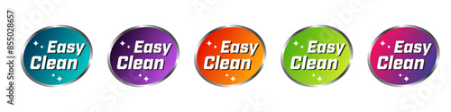 Easy Clean - vector stickers for cleaning products label design