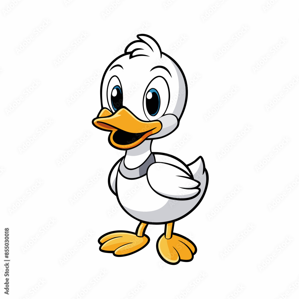 Cute duck mascot art vector illustration design for kids. Cute duck mascot art vector illustration design for kids.