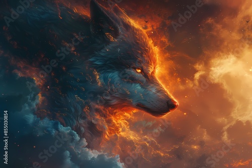 Stunning HD wallpaper featuring the majestic Infinity Wolf Lord standing tall against a starry night sky. Perfect for adding a touch of fantasy and grandeur to your device screen. © Vladan