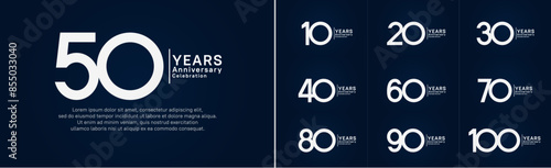 anniversary logo set. vector design white color can be use for special moment