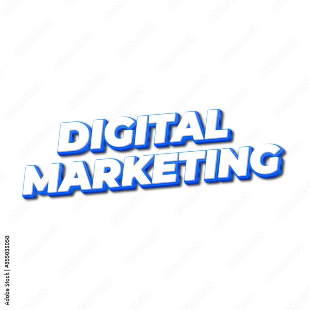 3D Digital marketing text poster 3D Digital marketing text poster