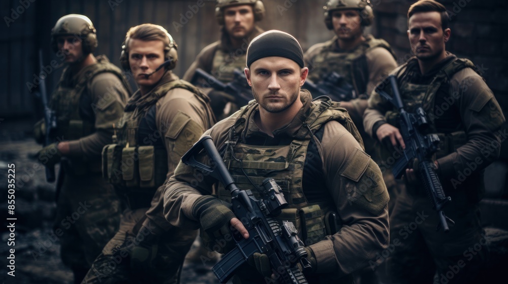 Fototapeta premium soldiers in uniform Special Forces soldier, Special Forces ground unit