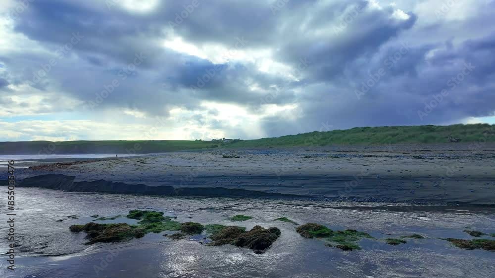 Ireland epic Locations Timelapse approaching storm strange light and electric atmosphere Bunmahon Waterford Coast on a summer evening Ireland epic Locations Timelapse approaching storm strange light and electric atmosphere Bunmahon Waterford Coast on a summer evening