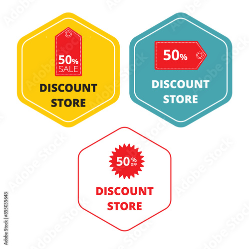  Pegatinas con el 50% de descuento. Vector