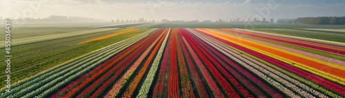 Colorful Tulips on the field of the Netherlands