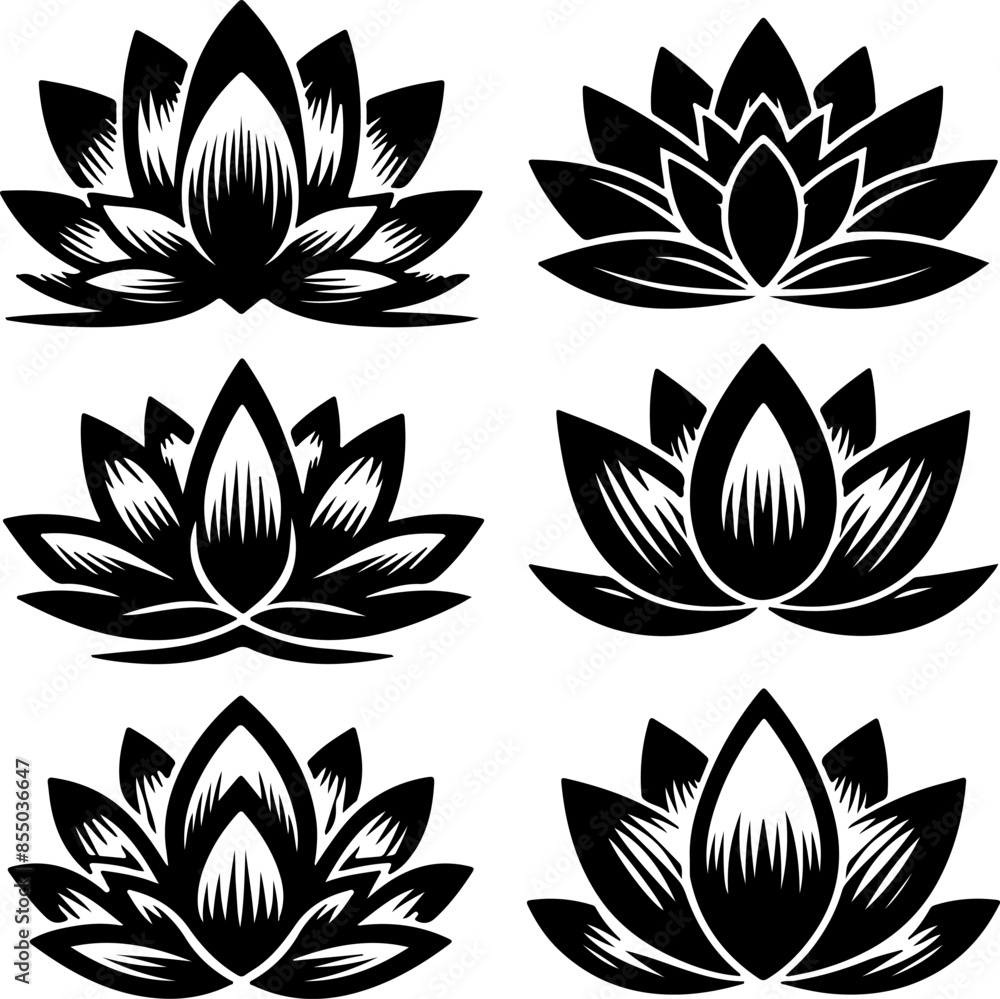 Silhouette of lotus flower Silhouette of lotus flower