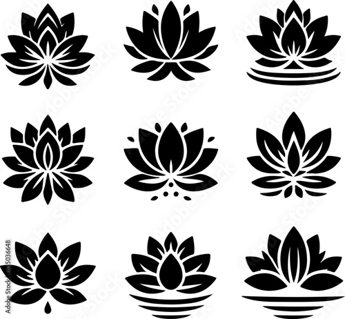 Silhouette of lotus flower